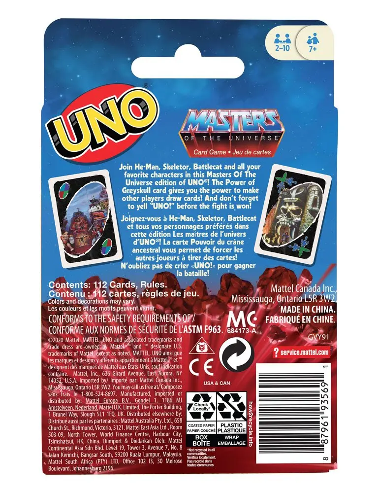 Masters of the Universe UNO Kártyajáték termékfotó