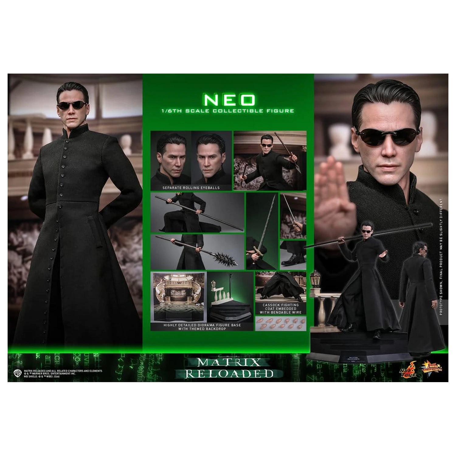 Matrix Movie Masterpiece 1/6 Neo akciófigura 31 cm termékfotó