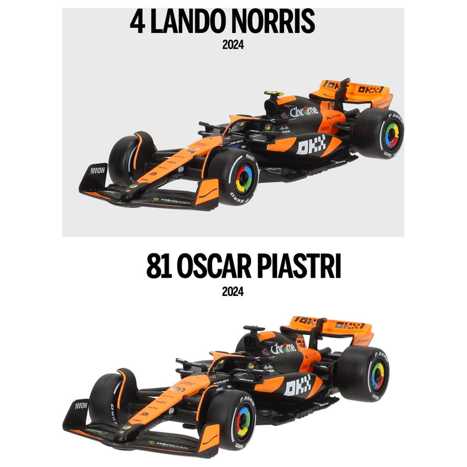 Mclaren MCL38 F1 2024 2 db-os fém modell termékfotó