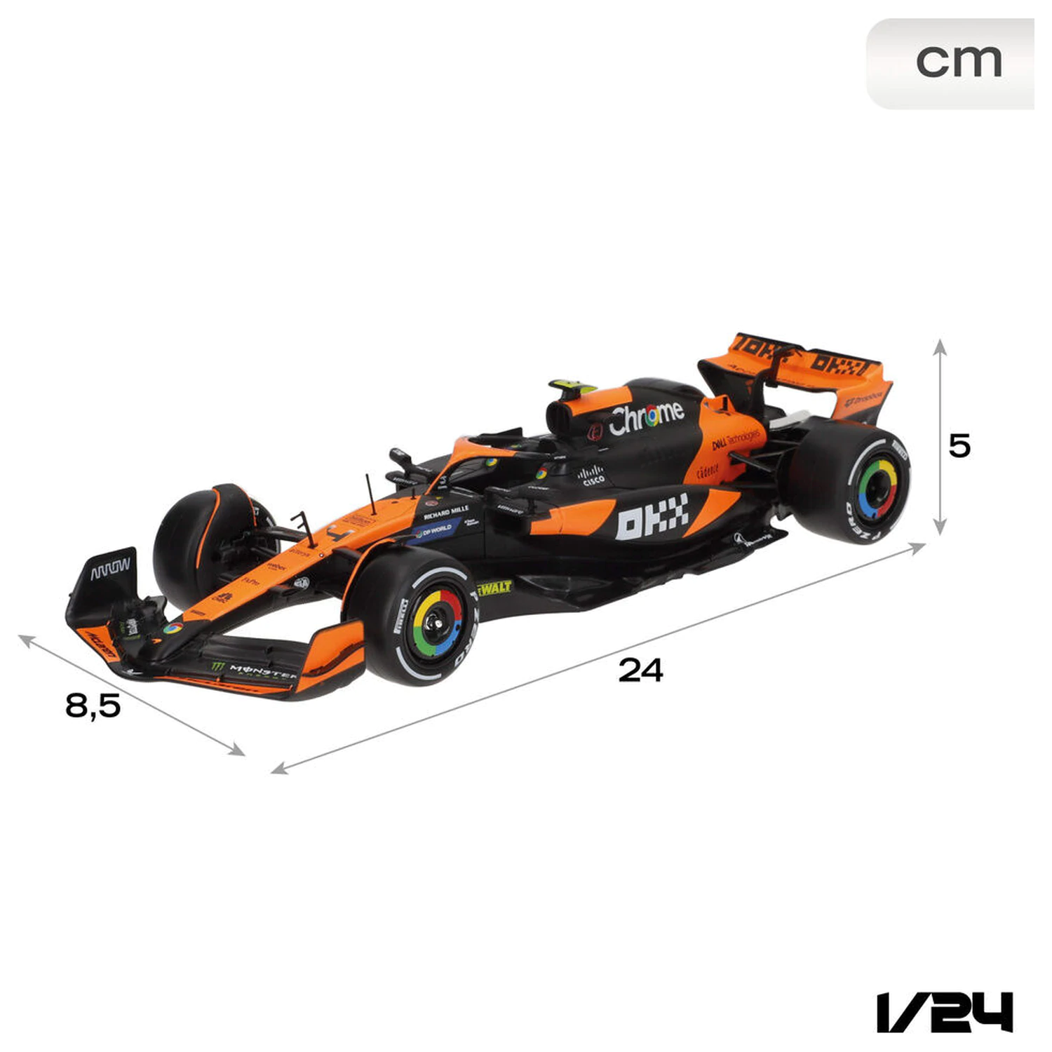 Mclaren Norris MCL38 F1 fém modell termékfotó