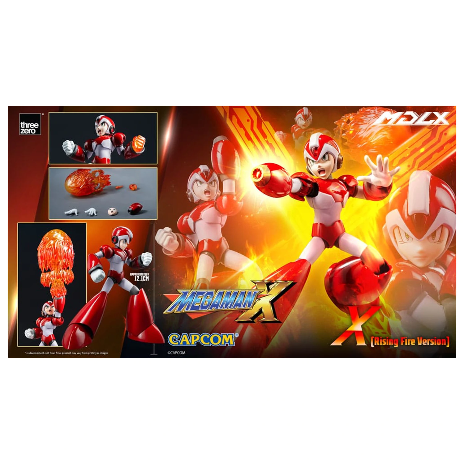 Mega Man MDLX akciófigura Rockman X / Mega Man X (Rising Fire Version) 12 cm termékfotó