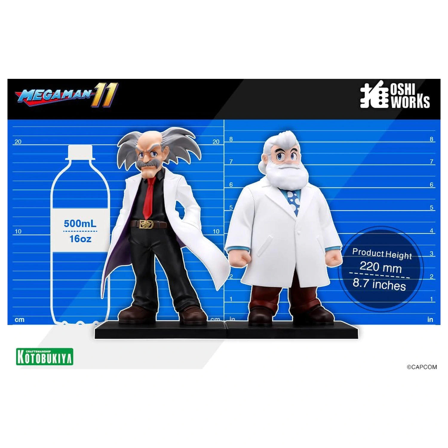 Mega Man Oshi Works Dr. Wily & Dr. Light 2 db-os PVC figura csomag  termékfotó