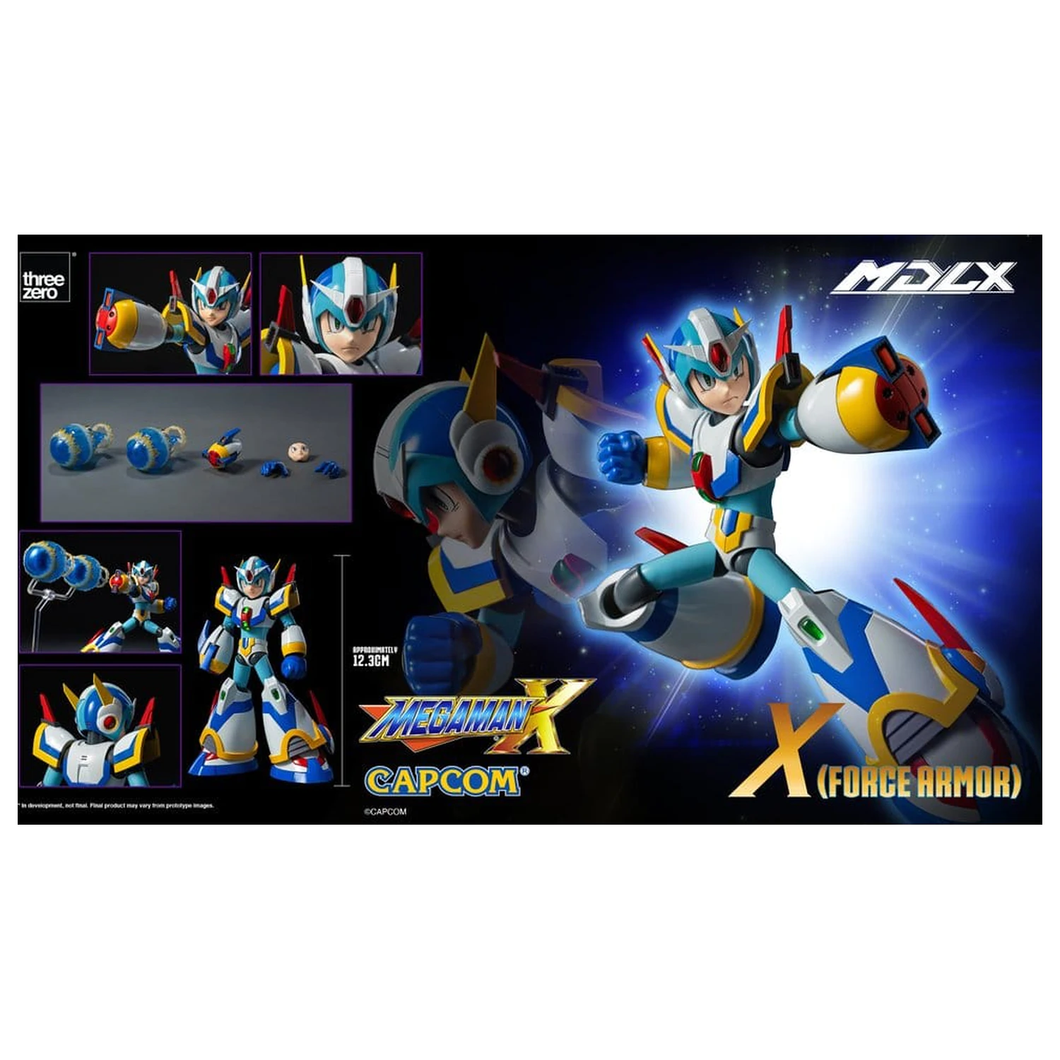Mega Man X MDLX akciófigura Rockman / Mega Man Force Armor 12 cm termékfotó