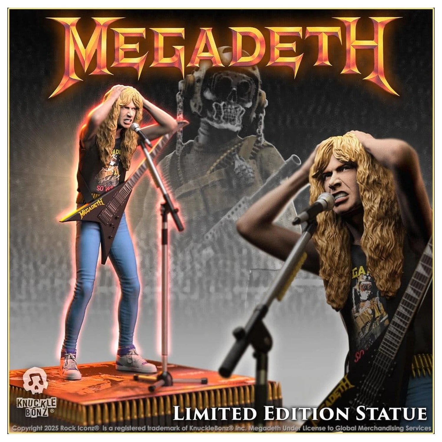 Megadeth Rock Iconz Dave Mustaine II szobor figura 22 cm termékfotó