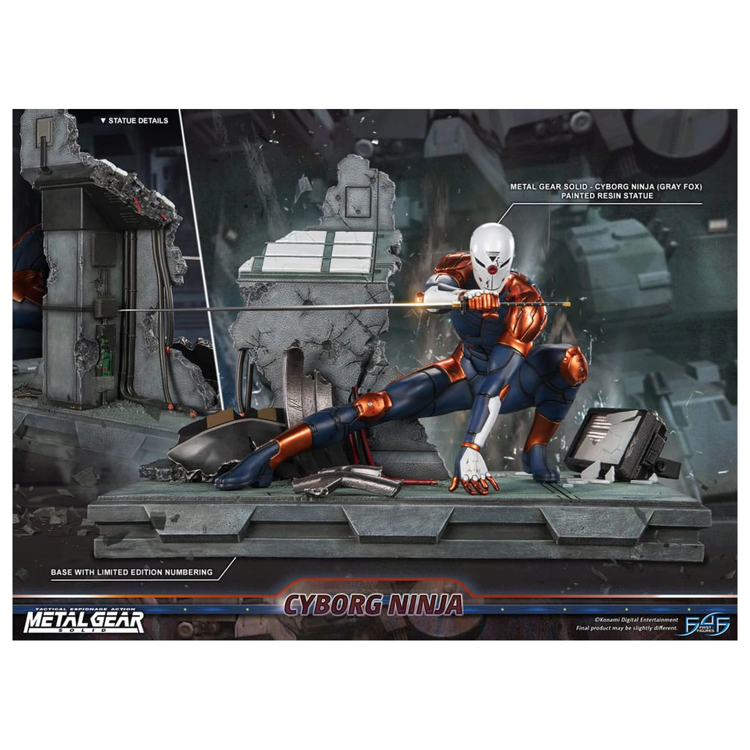 Metal Gear Solid Cyborg Ninja (Gray Fox) szobor figura 41 cm termékfotó