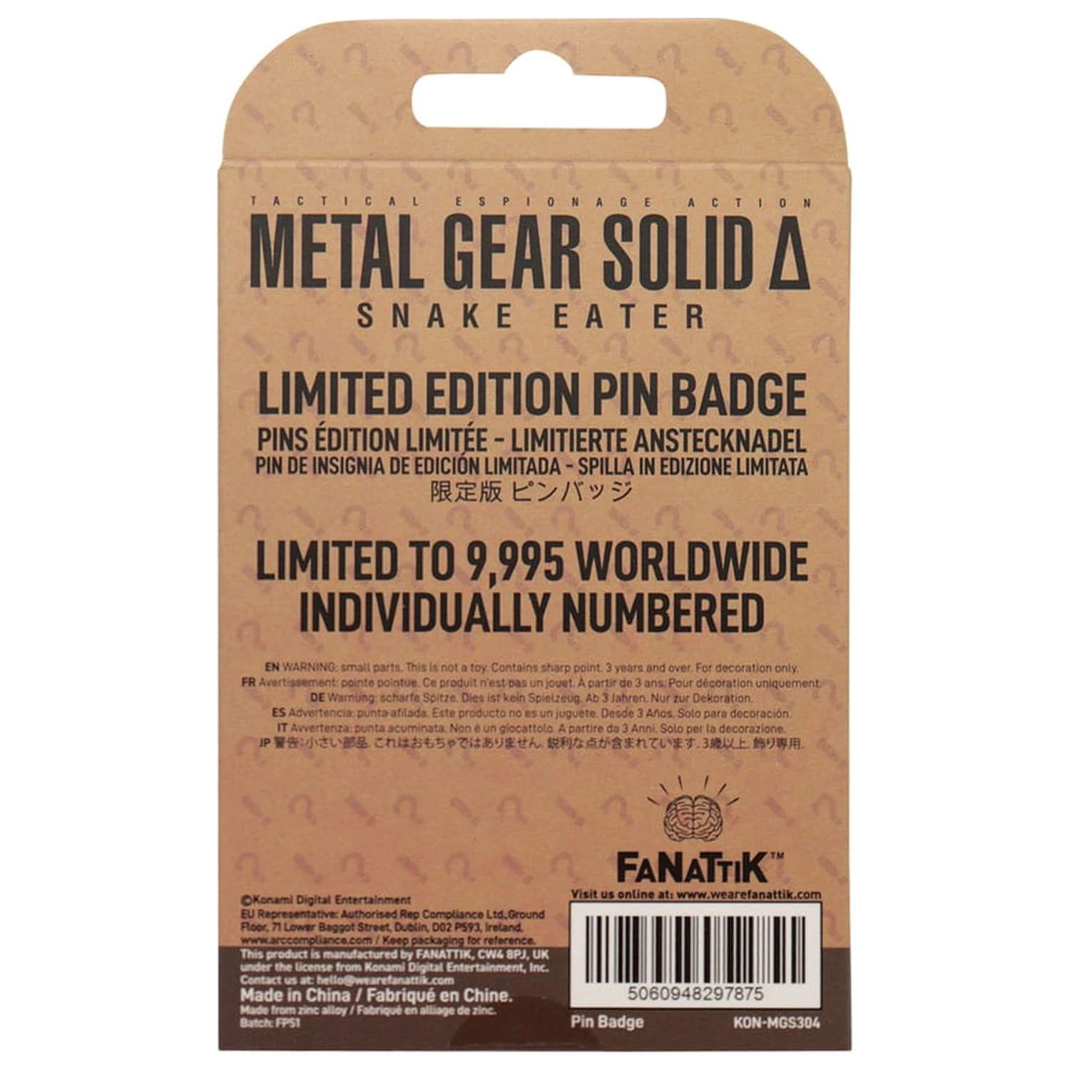 Metal Gear Solid Delta Fox kitűző Limitált kiadás  termékfotó