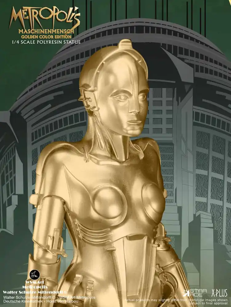 Metropolis 1/4 Maschinenmensch Metallic Gold szobor figura 40 cm termékfotó