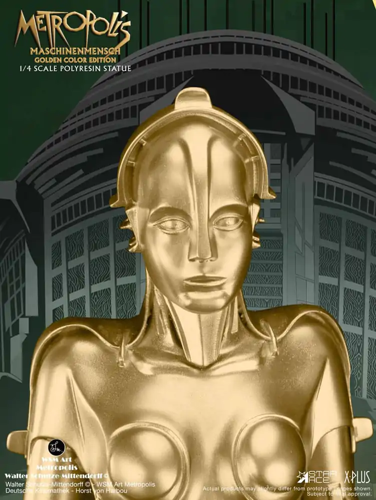 Metropolis 1/4 Maschinenmensch Metallic Gold szobor figura 40 cm termékfotó