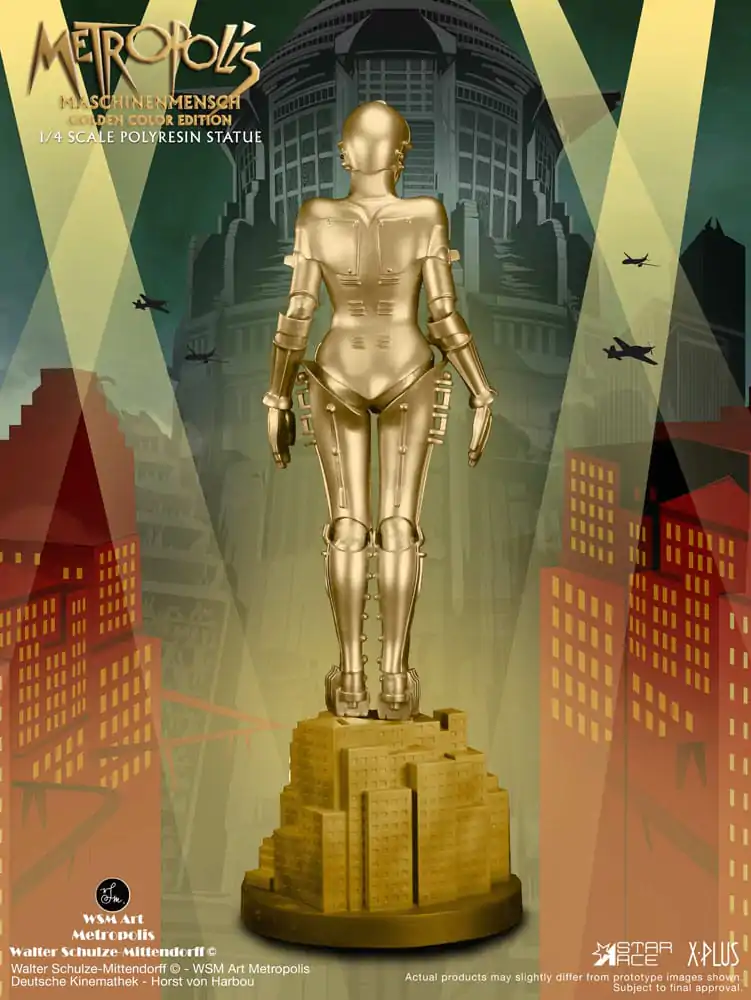 Metropolis 1/4 Maschinenmensch Metallic Gold szobor figura 40 cm termékfotó