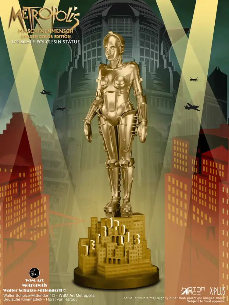 Metropolis 1/4 Maschinenmensch Metallic Gold szobor figura 40 cm termékfotó