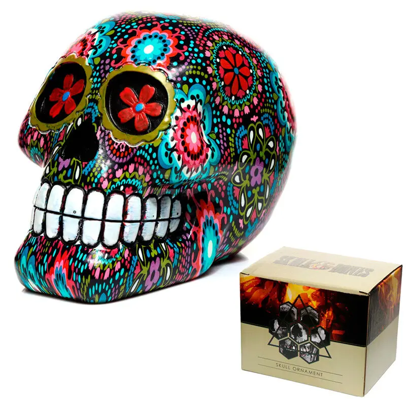 Mexican Decorative Skull Day of the Dead Floral figura 14cm termékfotó
