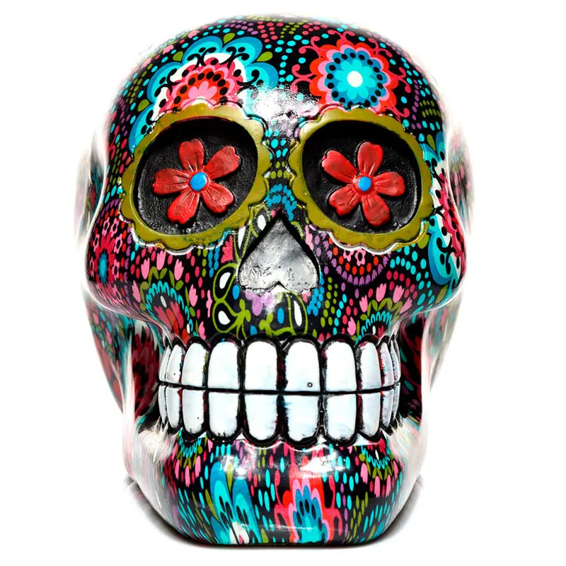 Mexican Decorative Skull Day of the Dead Floral figura 14cm termékfotó