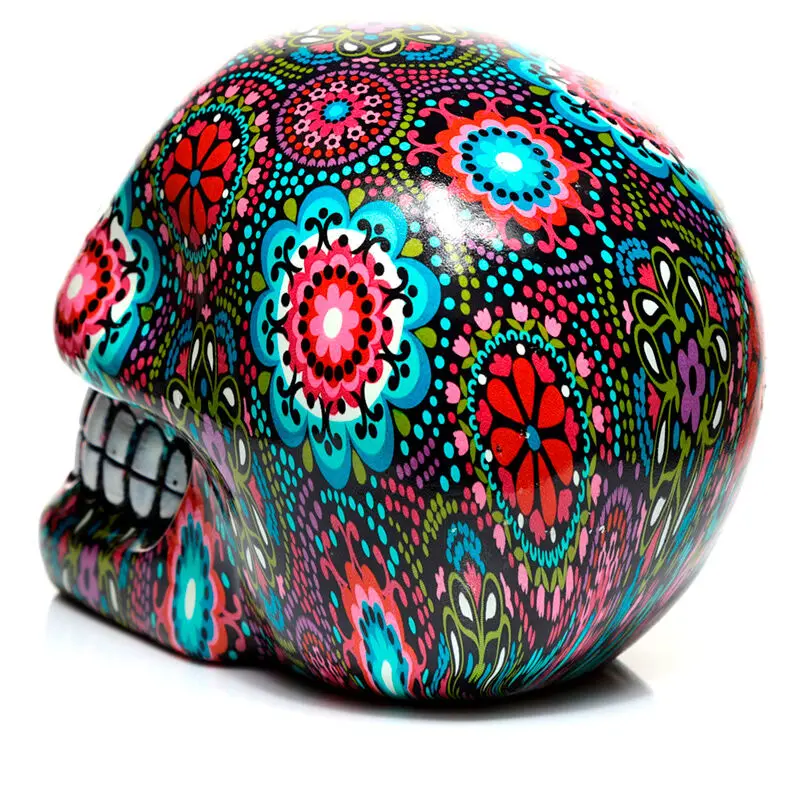 Mexican Decorative Skull Day of the Dead Floral figura 14cm termékfotó