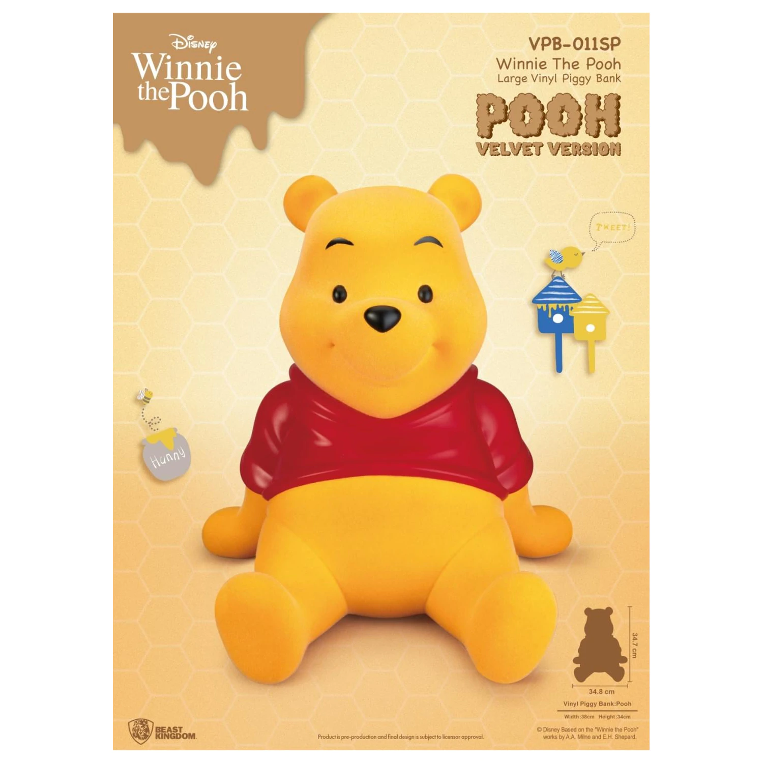 Micimackó Winnie "Velvet Version" persely 34cm termékfotó