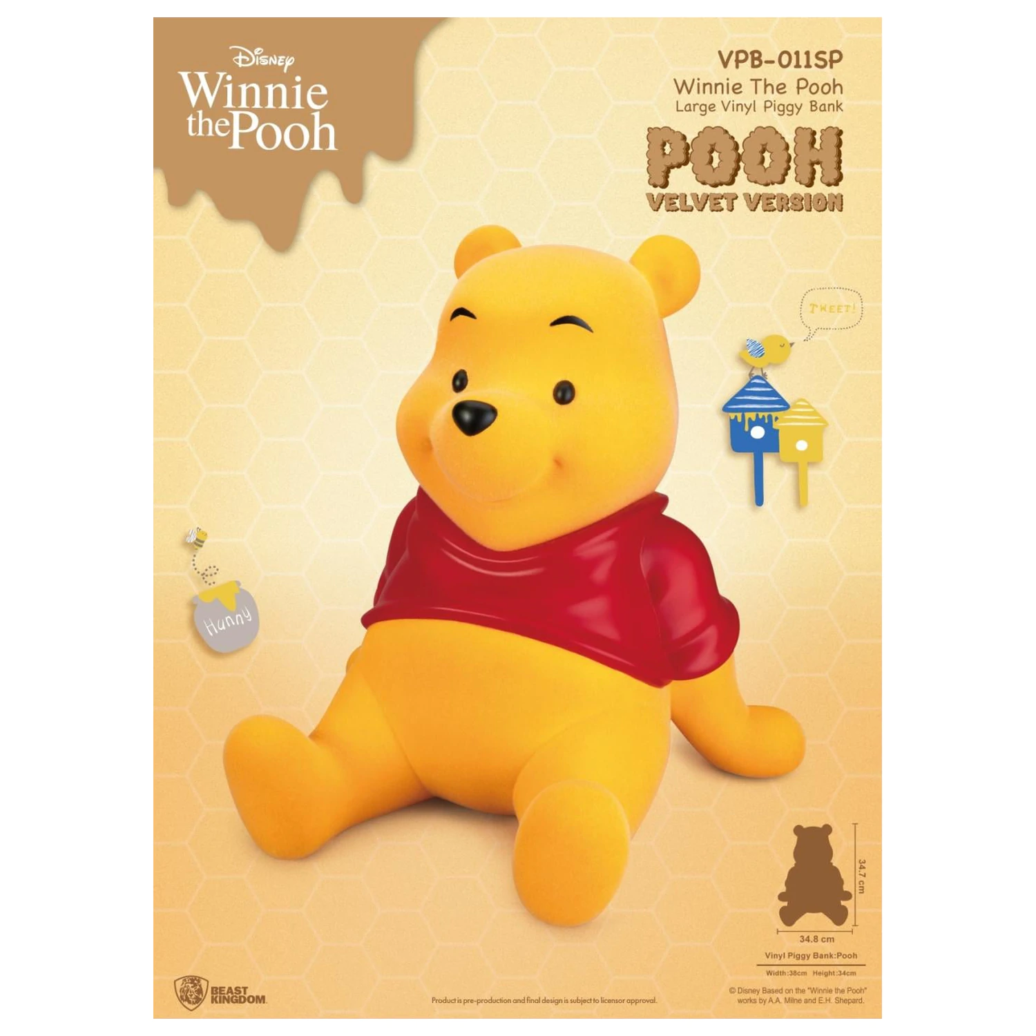 Micimackó Winnie "Velvet Version" persely 34cm termékfotó