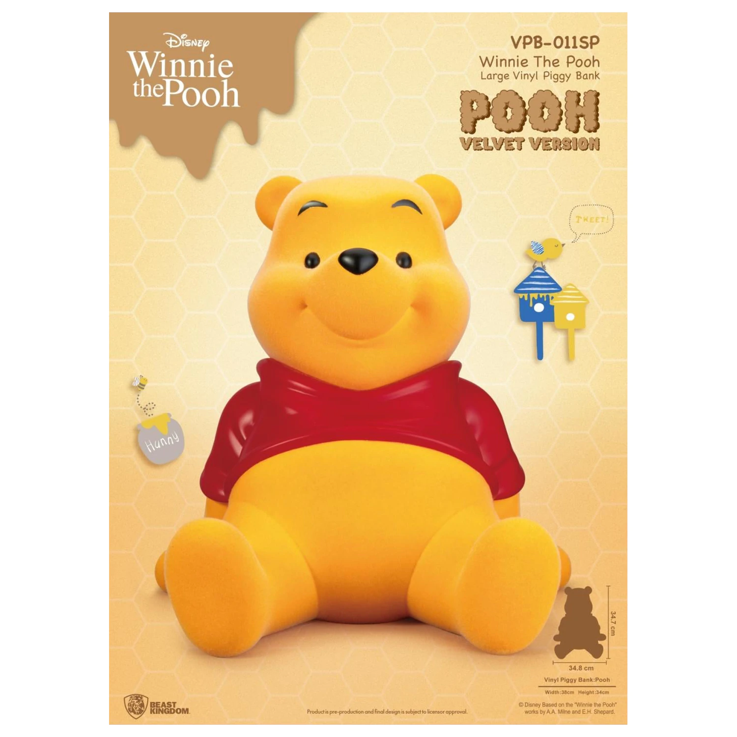 Micimackó Winnie "Velvet Version" persely 34cm termékfotó
