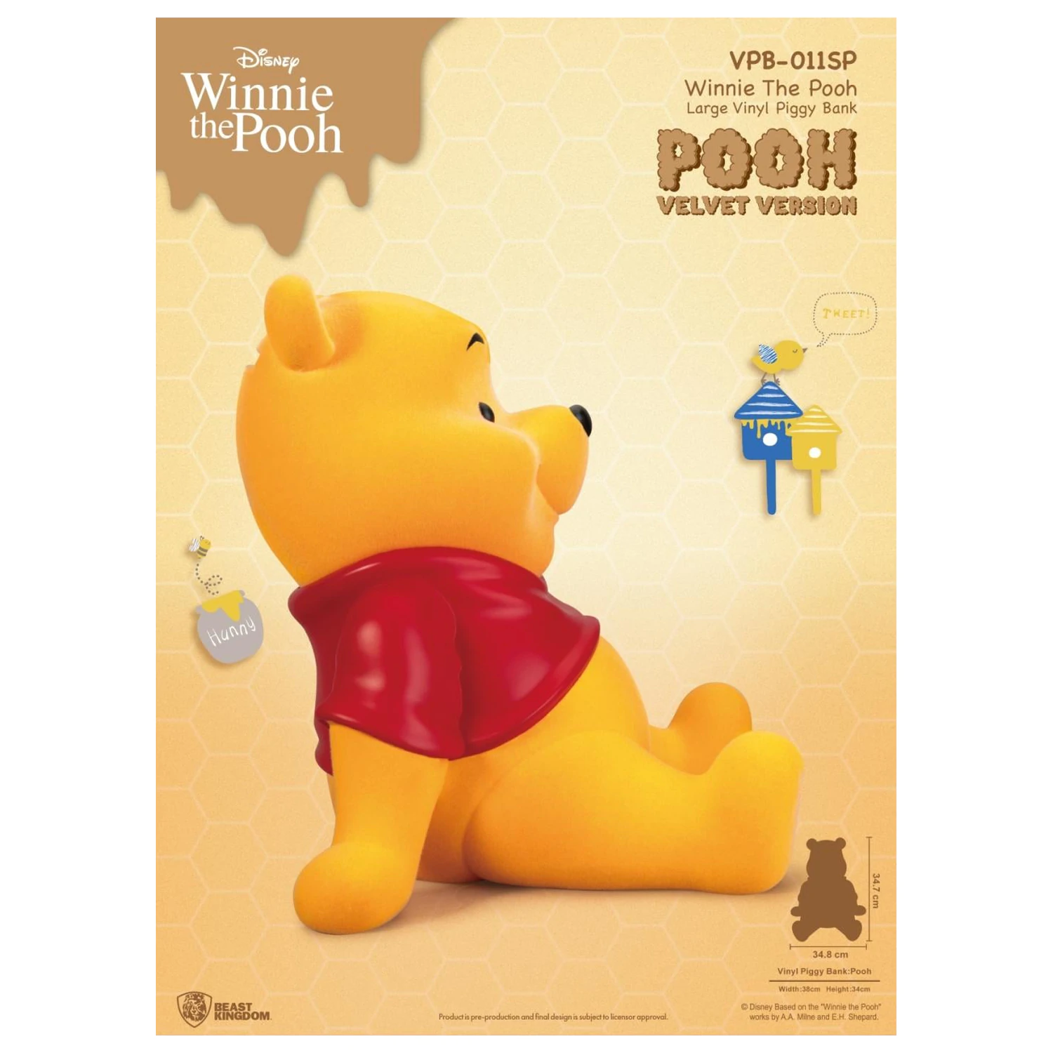 Micimackó Winnie "Velvet Version" persely 34cm termékfotó