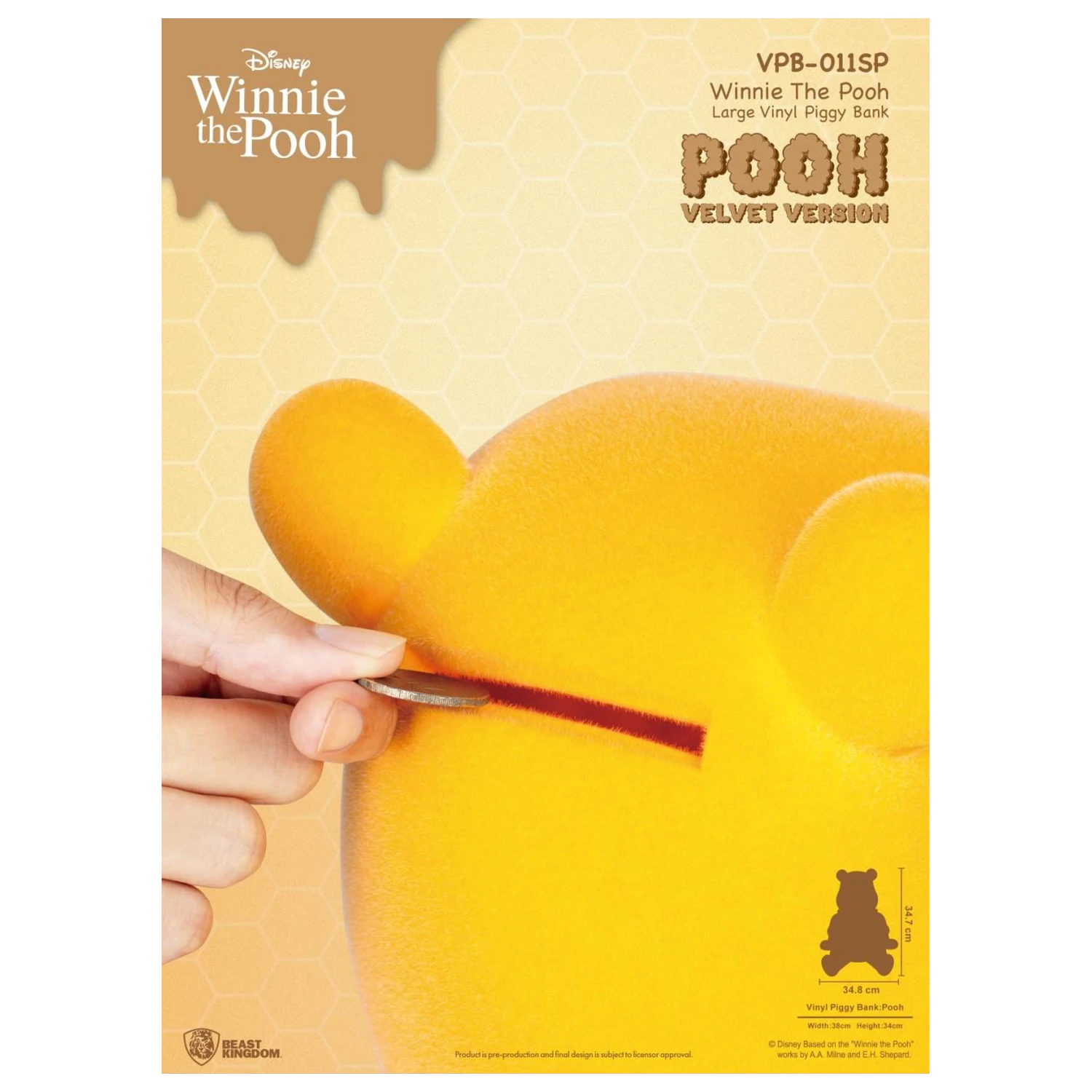Micimackó Winnie "Velvet Version" persely 34cm termékfotó