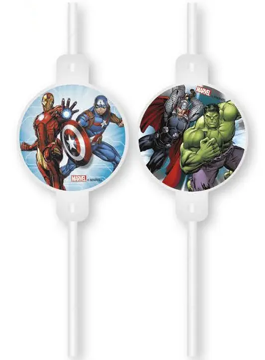 Mighty Avengers, Bosszúállók papír szívószál, 4 db-os szett FSC termékfotó