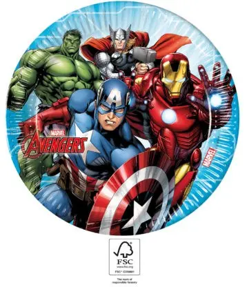 Mighty Avengers, Bosszúállók papírtányér 8 db-os 23 cm FSC termékfotó