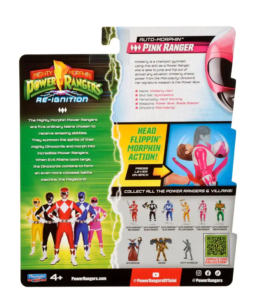 Mighty Morphin Power Rangers Auto-Morphin Pink Ranger akciófigura 12 cm termékfotó