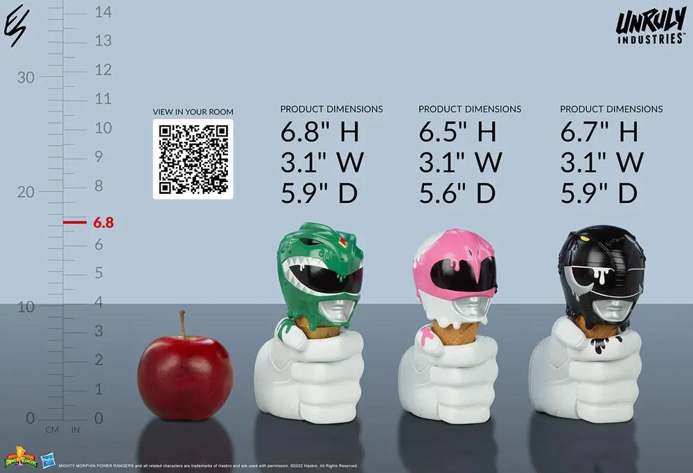 Mighty Morphin Power Rangers Designer Series Green, Black and Pink Power Rangers Scoops Set mellszobor figurák 17 cm termékfotó