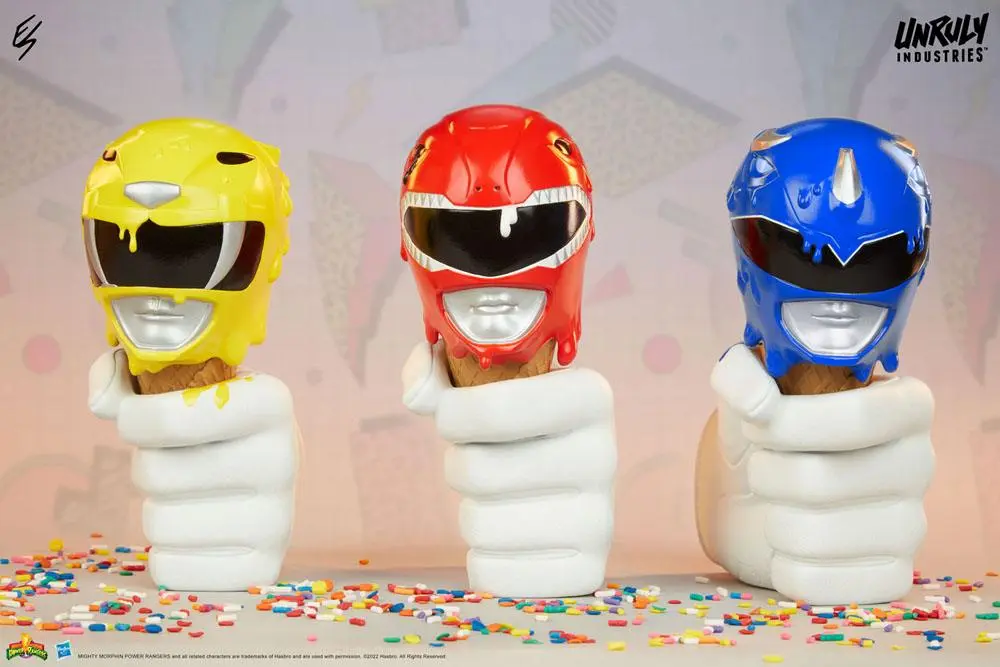 Mighty Morphin Power Rangers Designer Series Red, Yellow and Blue Power Rangers Scoops Set mellszobor figurák 17 cm termékfotó