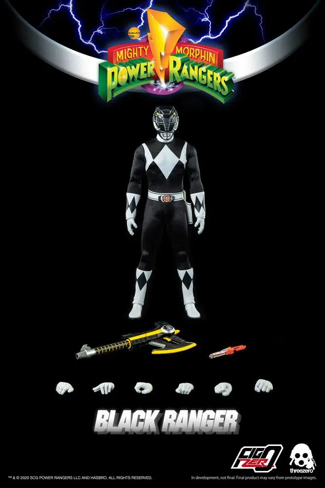 Mighty Morphin Power Rangers FigZero 1/6 Black Ranger akciófigura 30 cm termékfotó