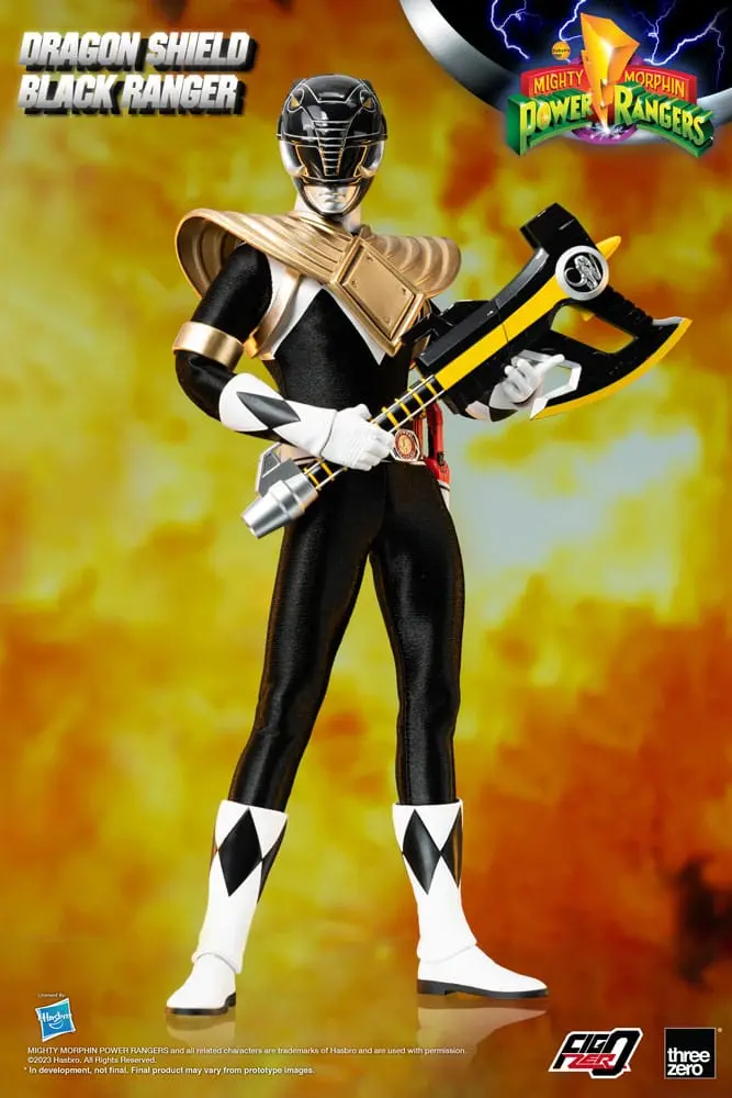 Mighty Morphin Power Rangers FigZero 1/6 Dragon Shield Black Ranger akciófigura 35 cm termékfotó