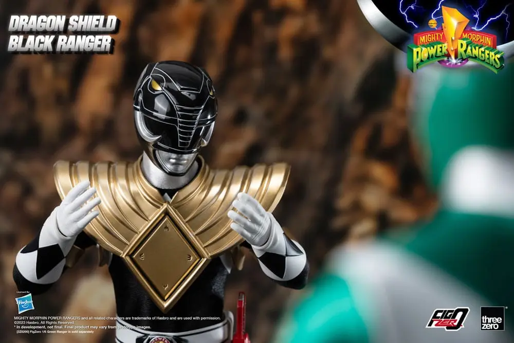 Mighty Morphin Power Rangers FigZero 1/6 Dragon Shield Black Ranger akciófigura 35 cm termékfotó