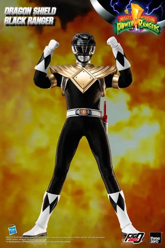 Mighty Morphin Power Rangers FigZero 1/6 Dragon Shield Black Ranger akciófigura 35 cm termékfotó