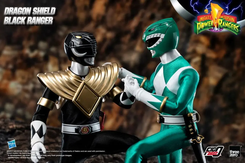 Mighty Morphin Power Rangers FigZero 1/6 Dragon Shield Black Ranger akciófigura 35 cm termékfotó