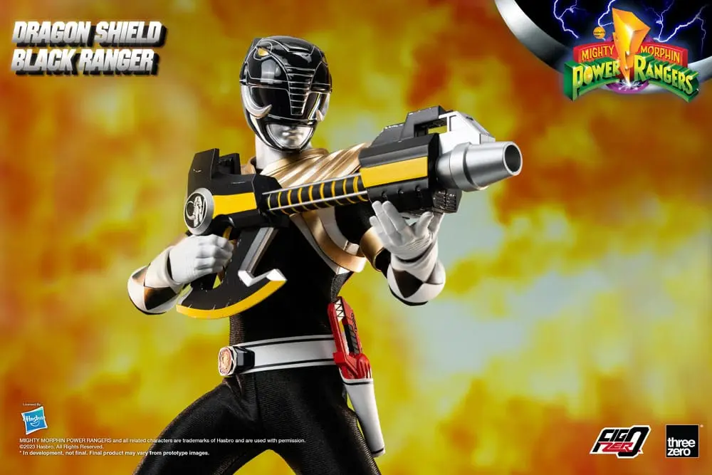 Mighty Morphin Power Rangers FigZero 1/6 Dragon Shield Black Ranger akciófigura 35 cm termékfotó