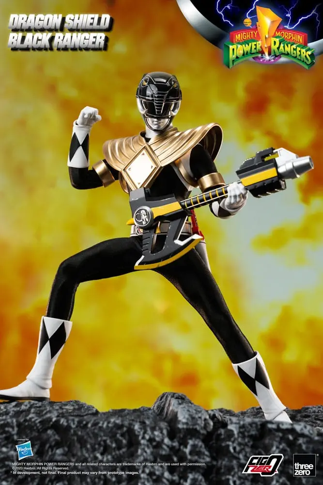 Mighty Morphin Power Rangers FigZero 1/6 Dragon Shield Black Ranger akciófigura 35 cm termékfotó