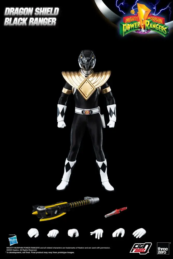 Mighty Morphin Power Rangers FigZero 1/6 Dragon Shield Black Ranger akciófigura 35 cm termékfotó