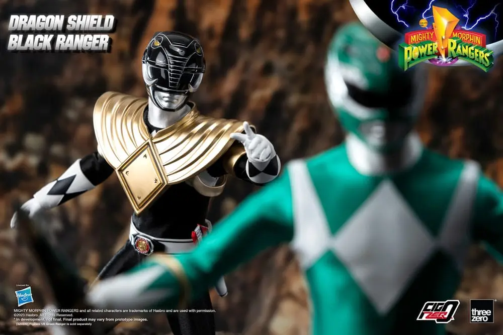 Mighty Morphin Power Rangers FigZero 1/6 Dragon Shield Black Ranger akciófigura 35 cm termékfotó