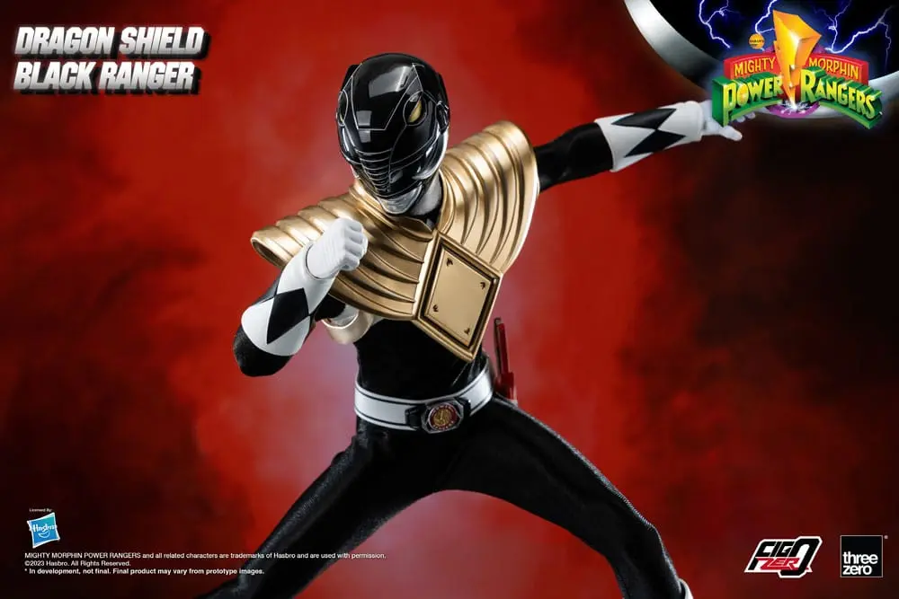 Mighty Morphin Power Rangers FigZero 1/6 Dragon Shield Black Ranger akciófigura 35 cm termékfotó