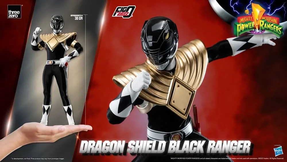Mighty Morphin Power Rangers FigZero 1/6 Dragon Shield Black Ranger akciófigura 35 cm termékfotó