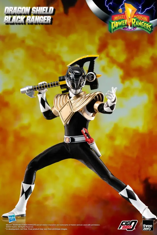 Mighty Morphin Power Rangers FigZero 1/6 Dragon Shield Black Ranger akciófigura 35 cm termékfotó