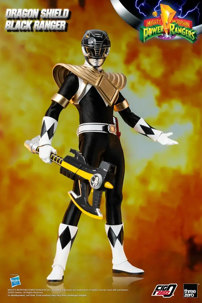 Mighty Morphin Power Rangers FigZero 1/6 Dragon Shield Black Ranger akciófigura 35 cm termékfotó