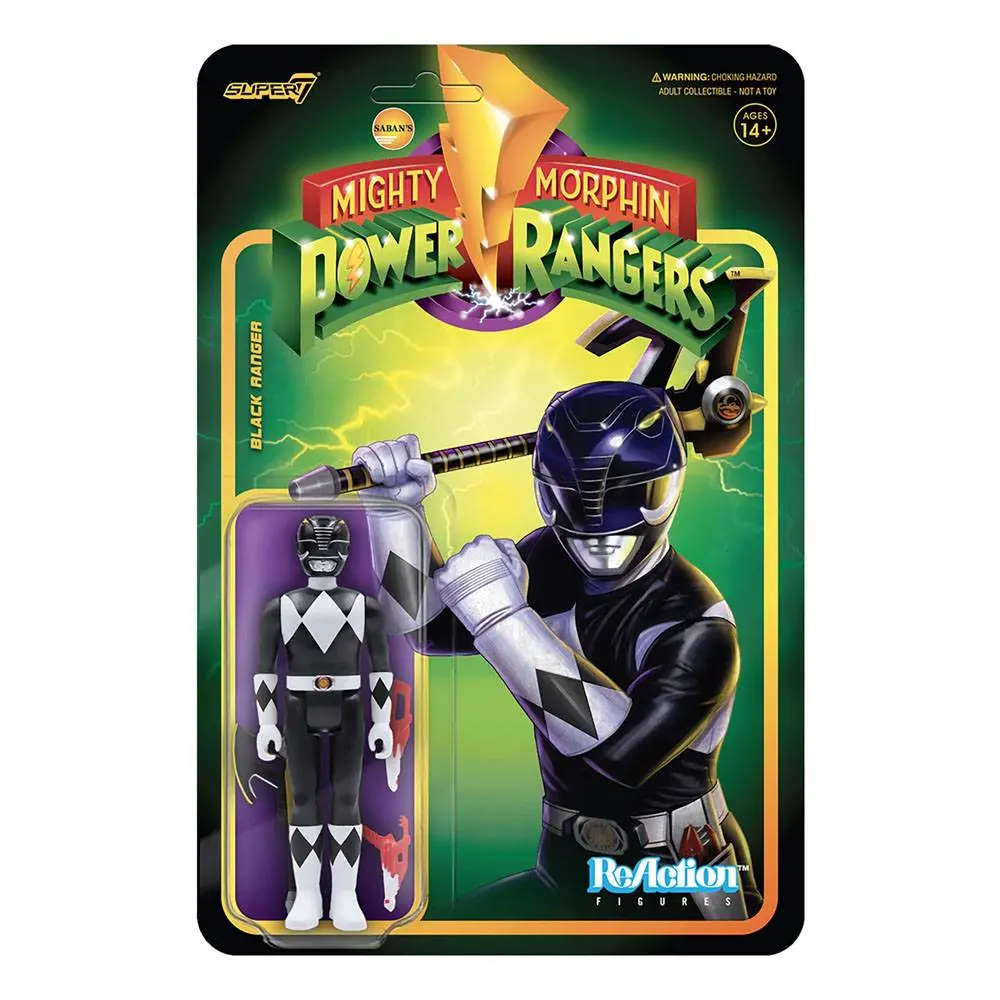Mighty Morphin Power Rangers ReAction Black Ranger akciófigura 10 cm termékfotó