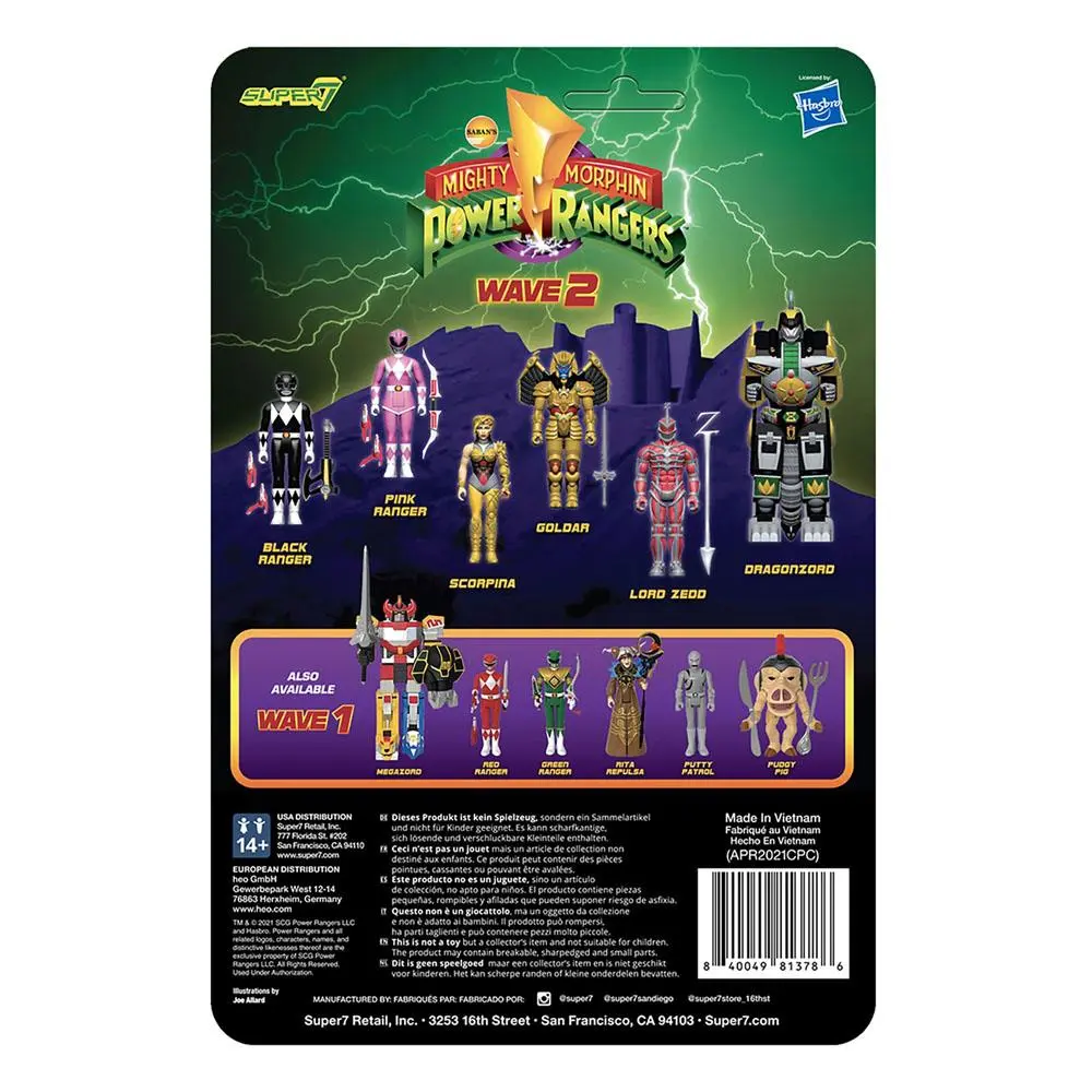 Mighty Morphin Power Rangers ReAction Black Ranger akciófigura 10 cm termékfotó