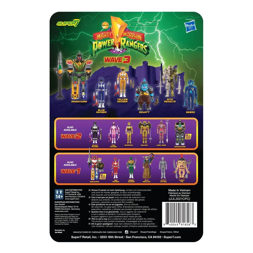 Mighty Morphin Power Rangers ReAction Wave 3 Baboo akciófigura 10 cm termékfotó