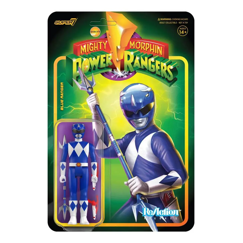 Mighty Morphin Power Rangers ReAction Wave 3 Blue Ranger akciófigura 10 cm termékfotó
