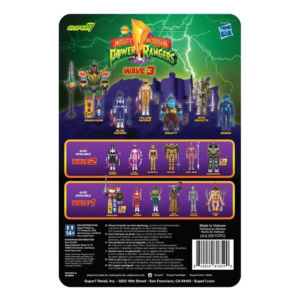 Mighty Morphin Power Rangers ReAction Wave 3 Squatt akciófigura 10 cm termékfotó