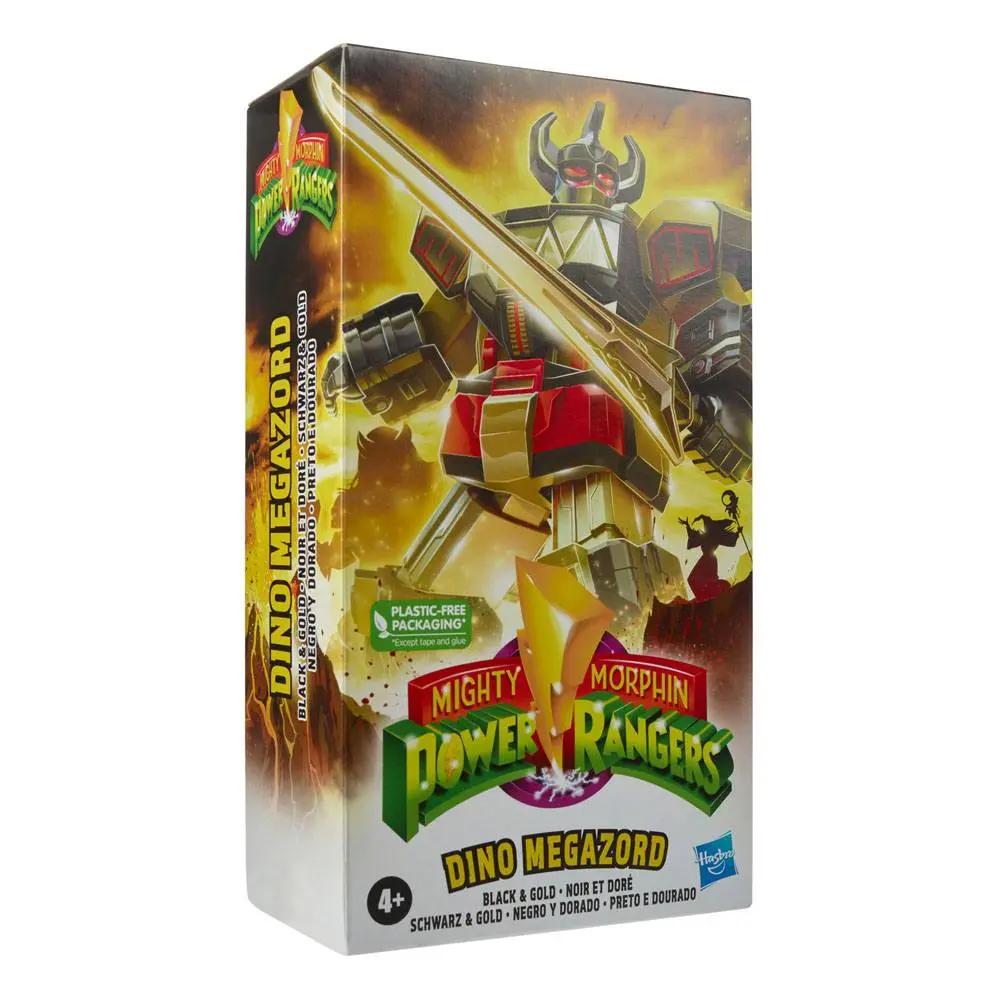 Mighty Morphin Power Rangers Retro Style 2022 Black &amp; Gold Dino Megazord akciófigura 18 cm termékfotó