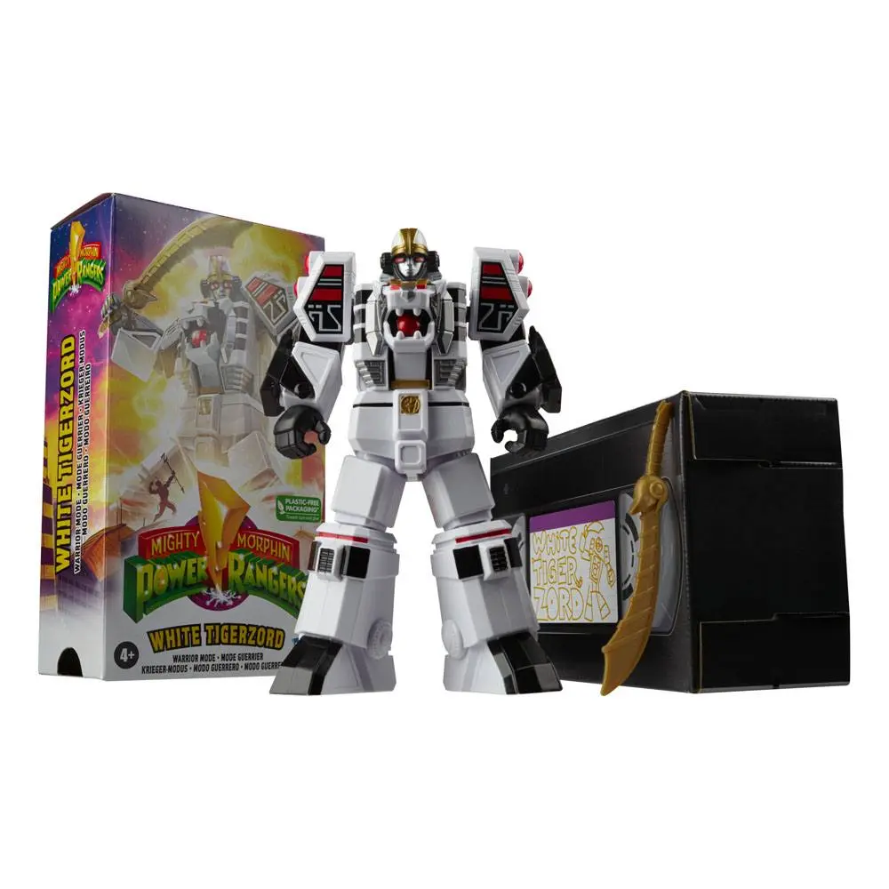 Mighty Morphin Power Rangers Retro Style 2022 White Tigerzord Warrior Mode akciófigura 18 cm termékfotó