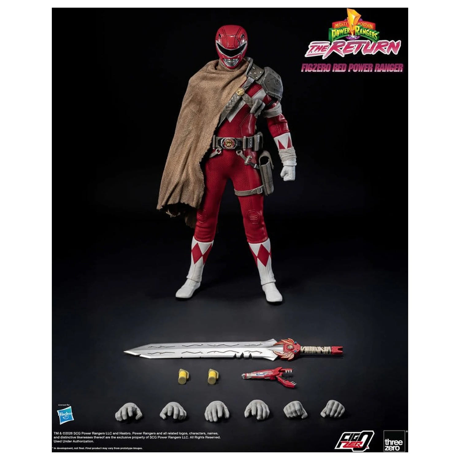 Mighty Morphin Power Rangers: The Return FigZero akciófigura 1/6 Red Power Ranger 31 cm termékfotó