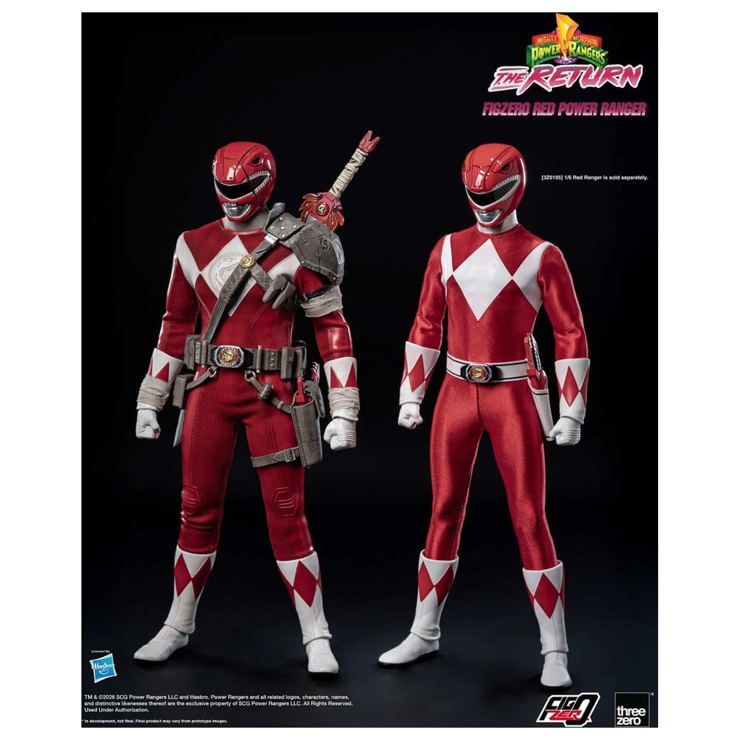 Mighty Morphin Power Rangers: The Return FigZero akciófigura 1/6 Red Power Ranger 31 cm termékfotó