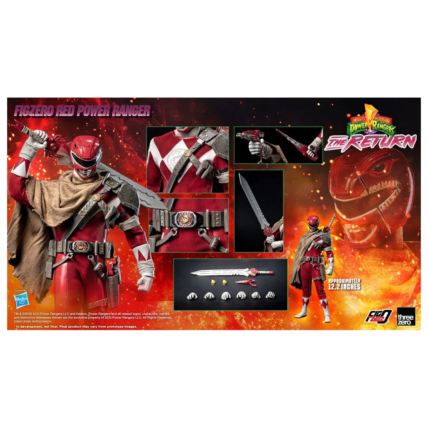 Mighty Morphin Power Rangers: The Return FigZero akciófigura 1/6 Red Power Ranger 31 cm termékfotó